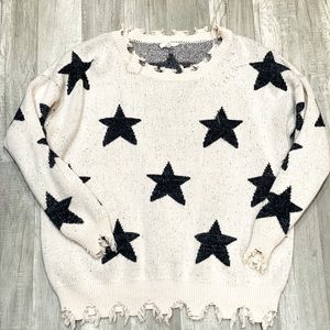 Entro Star Distressed Sweater
